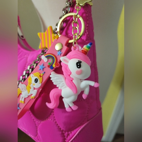 Super Cute Unicorn Keychain or Bag Charm with Rainbow & Star 🦄 - Picture 4 of 7